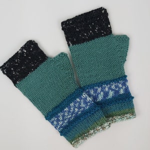 Wool Fingerless Gloves Mittens Long Arm Warmers Women Fingerless Wrist Long Arm Multicolored Gloves Knitted Gloves