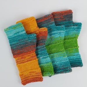 Fingerless Gloves Mittens Long Arm Warmers Women Fingerless Wrist Long Arm Multicolored Gloves Knitted Gloves Vegan Gloves