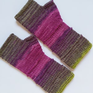 Fingerless gloves Mittens Long Arm Warmers Women Fingerless Wrist long arm Multicolored gloves Knitted gloves Vegan gloves