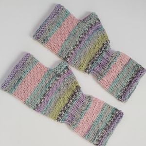 Fingerless Gloves Mittens Long Arm Warmers Women Fingerless Wrist Long Arm Multicolored Gloves Knitted Gloves