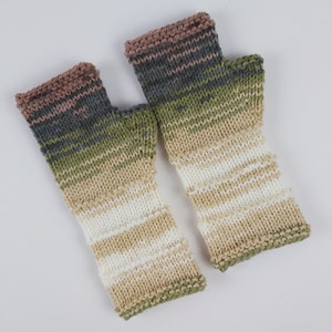 2 Color Vegan Fingerless Gloves Mittens Long Arm Warmers Women Fingerless Wrist Warmers Multicolored Gloves Knitted Gloves Vegan Gloves
