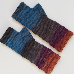 Fingerless gloves Mittens Long Arm Warmers Women Fingerless Wrist long arm Multicolored gloves Knitted gloves Vegan gloves