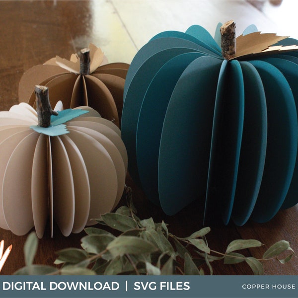 3D Pumpkin SVG - Fall Pumpkin Decor - SVG File -  Instant Download - Cuttable Design Cricut