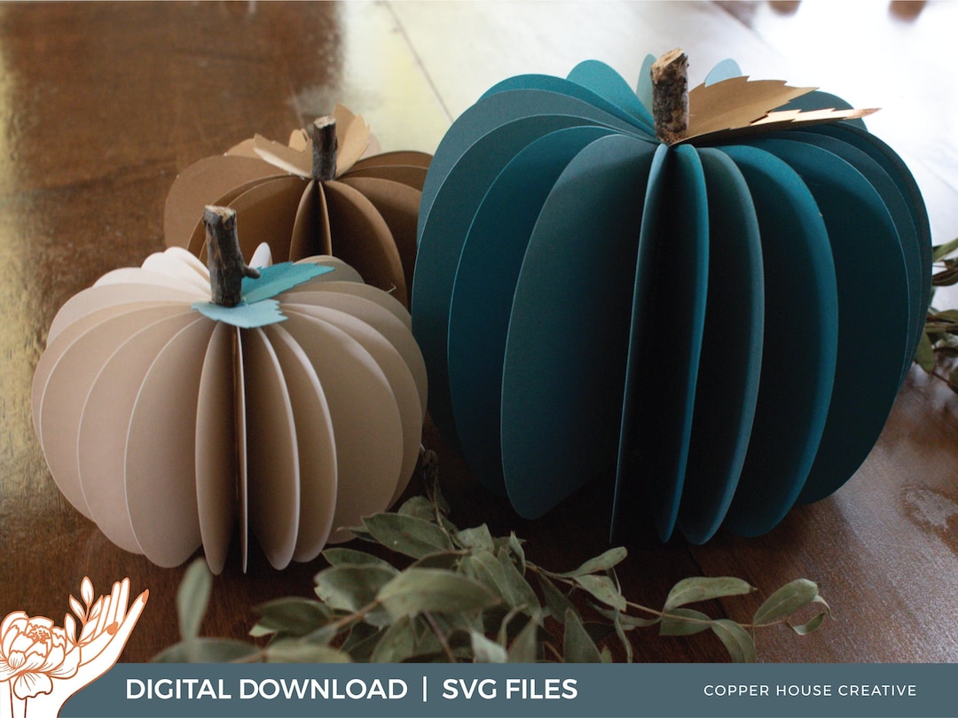3D Pumpkin SVG Fall Pumpkin Decor SVG File Instant Download Cuttable