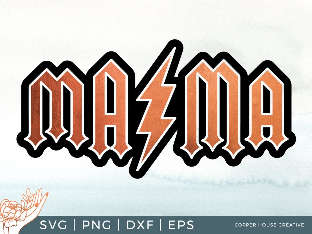 Mama ACDC Instant Digital Download, Svg, Png, Dxf, Eps Rocker Mom Shirt