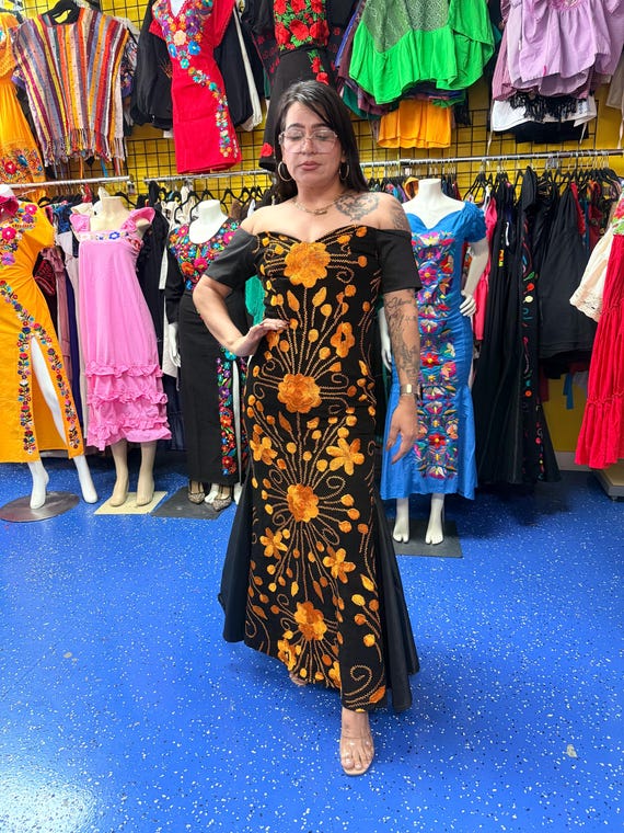 Mexican Dress de Gala Bordado a Mano | Festive Vestido de Fiesta
