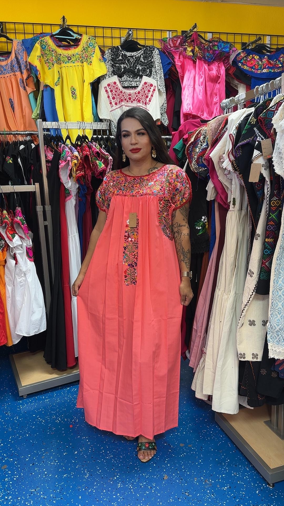 Mexican Robe San Antonino Dress, Mexican Dress, Embroidered Dress From Oaxaca, Hand ...
