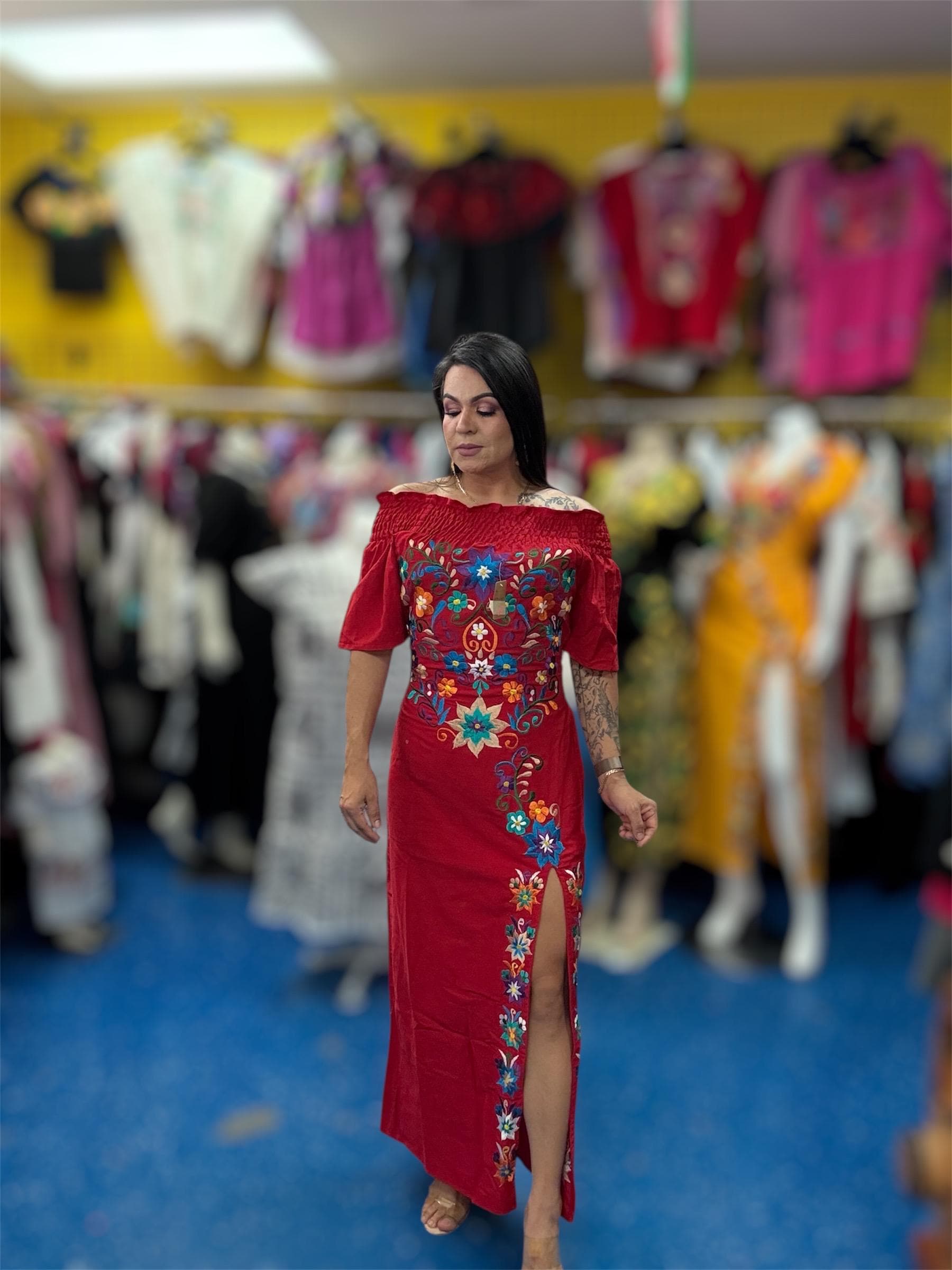Mexican Long Embroidered Dresses - Etsy Mexican Long Embroidered Dresses - Etsy