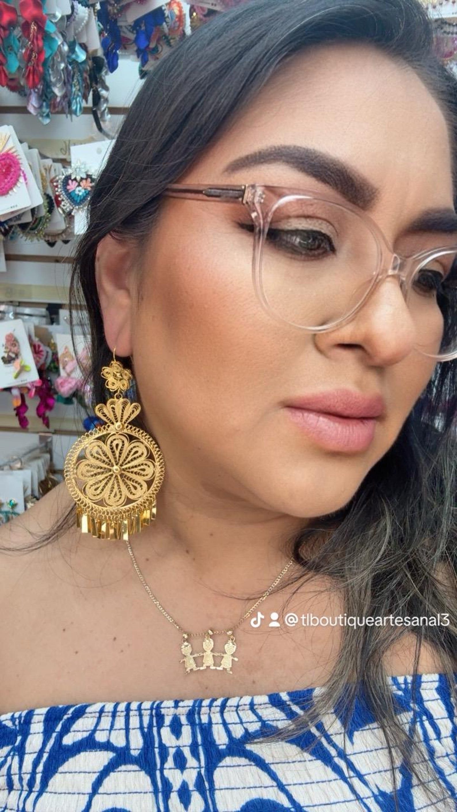 Mexican Filigree Earrings Handmade in Oaxaca – Gold & Silver Plated Tehuantepec Statement Earrings