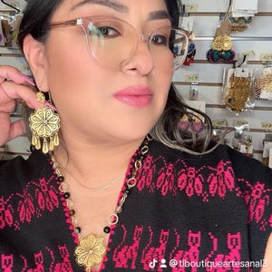 filigree necklace, Oaxacan filigree, handmade necklace, filigree necklace and earrings, Oaxacan necklace, fashion necklace, filigree