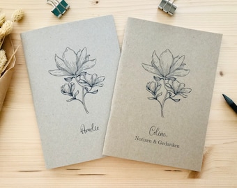 Libreta personalizada con nombre libreta papel kraft A5 A6 en blanco magnolia