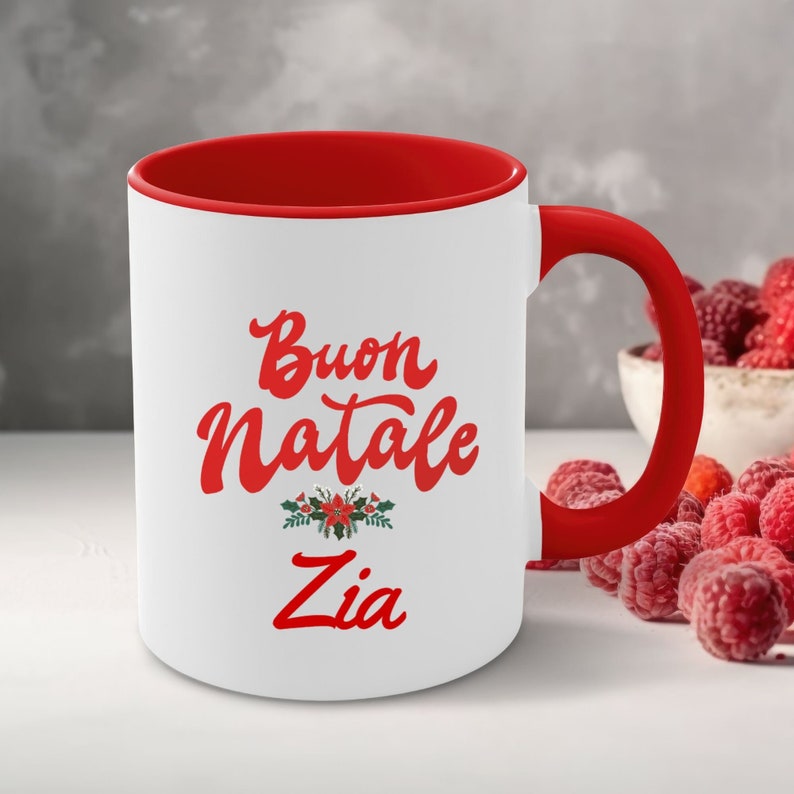Italian Mug for Zia Ceramic Mug for Auntie, Personalized Auntie Mug