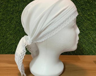 Quilla Blanca White Head Cover for Spiritual Protection, Santeria Rituals