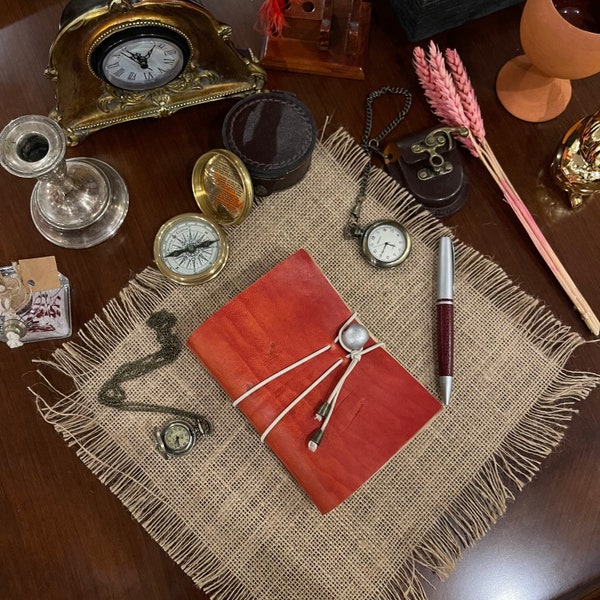 Red Leather Journal Etsy