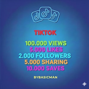 100 000 vues sur TikTok + 5 000 mentions J&#39;aime + 2 000 abonnés + 5 000 partages + 10 000 sauvegardes - Haute qualité, livraison rapide, croissance permanente