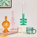 elegantly modern glass tiered candle holders 