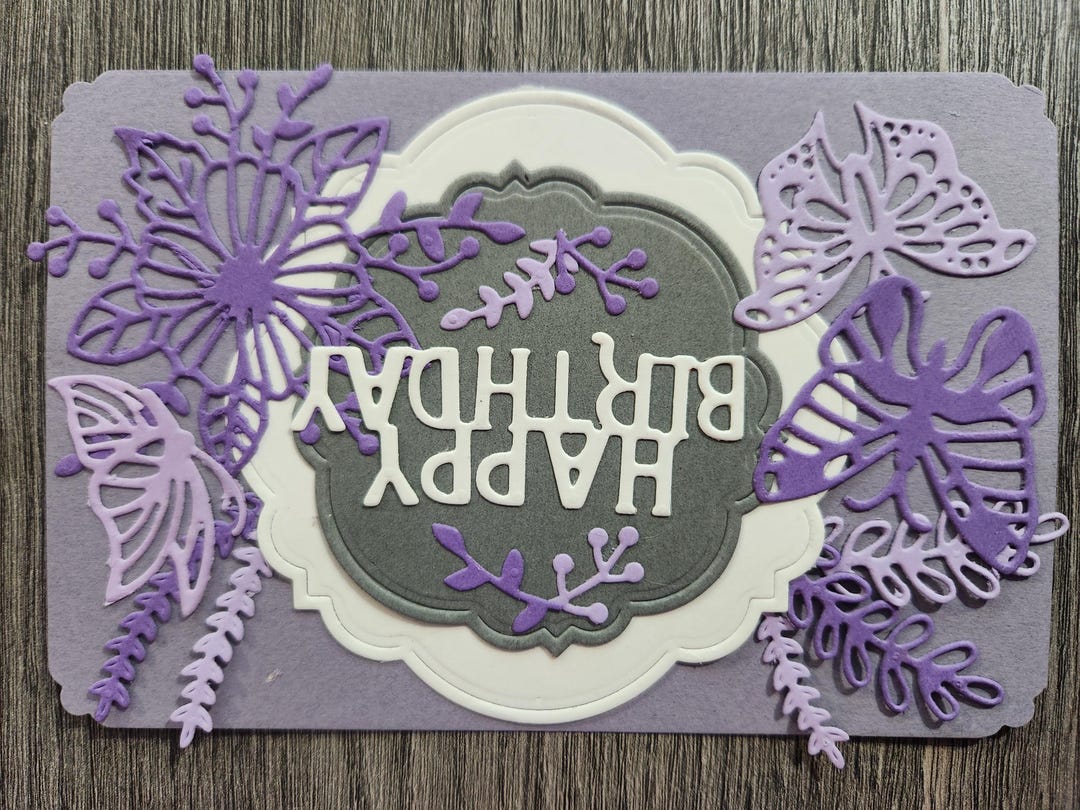 Purple Butterfly Birthday Card - Etsy