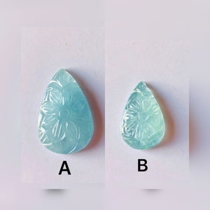 AAA+ Qualität Natürliche Aquamarin Florale Schnitzerei, Schnitzerei für Schmuckherstellung, handgearbeitete Schnitzerei, Geschenk für Sie, Schnitzerei Edelstein