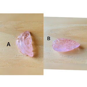 Escultura em morganita rosa natural, escultura artesanal em folha, escultura para fabricação de joias, presente de Natal, presente para ela, pedra preciosa de folha esculpida