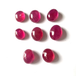 Natürlicher Rubin Oval Cabochon, Glatter Rubin Edelstein Cabochon, Blutroter Rubin Cabochon zur Schmuckherstellung, Glatt ovaler Cabochon