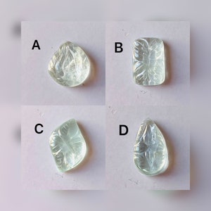Pietra preziosa da intaglio acquamarina naturale / intaglio artigianale / intaglio floreale acquamarina / intaglio in cristallo per la creazione di gioielli / regalala