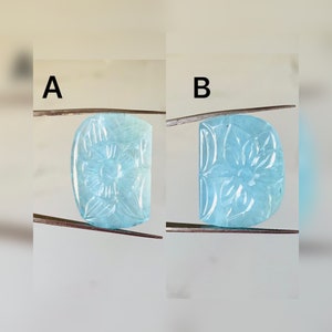 AAA+ Natürliche Aquamarin Florale Schnitzerei, Schnitzerei zur Schmuckherstellung, handgearbeitete Schnitzerei, Geschenk für Sie, Heilstein