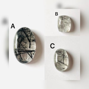 Natürlicher Rutil Glatt Cabochon, Schwarzer Rutil Cabochon zur Schmuckherstellung, Verschiedene Formen in Schwarz Rutil, Loses Schwarzes Rutil
