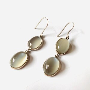 Exclusive Natural Moonstone Earrings In 925 Sterling Silver, Artisan Earrings, Silver Jewelry, Dangle Earring, Double Stone Earrings
