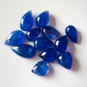 Cabochon di pera di tanzanite di qualità AAA + / da 11 a 18 MM / Cabochon di tanzanite / 12 pezzi / Pietra preziosa sciolta semi preziosa per la creazione di gioielli
