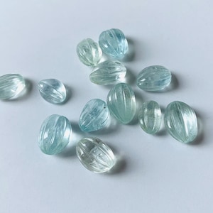 Natural Aquamarine Carving, Aqua Carving, Loose Cabochon, Carving for Jewelry Making, Excellent Carving, Healing Carved, Gift For Her
