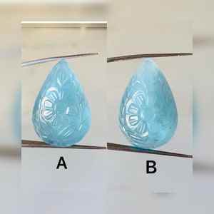 AAA + Qualità Acquamarina naturale intaglio floreale, intaglio per la creazione di gioielli, intaglio artigianale, regalo per lei, pietra curativa