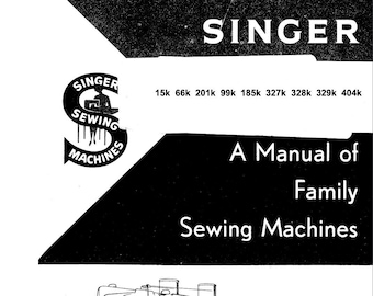 SINGER Vintage Model 327K 328k Machine, Digital Download, Sewing Machine Instruction Manual Included Exploded Parts View, PDF Download Only
