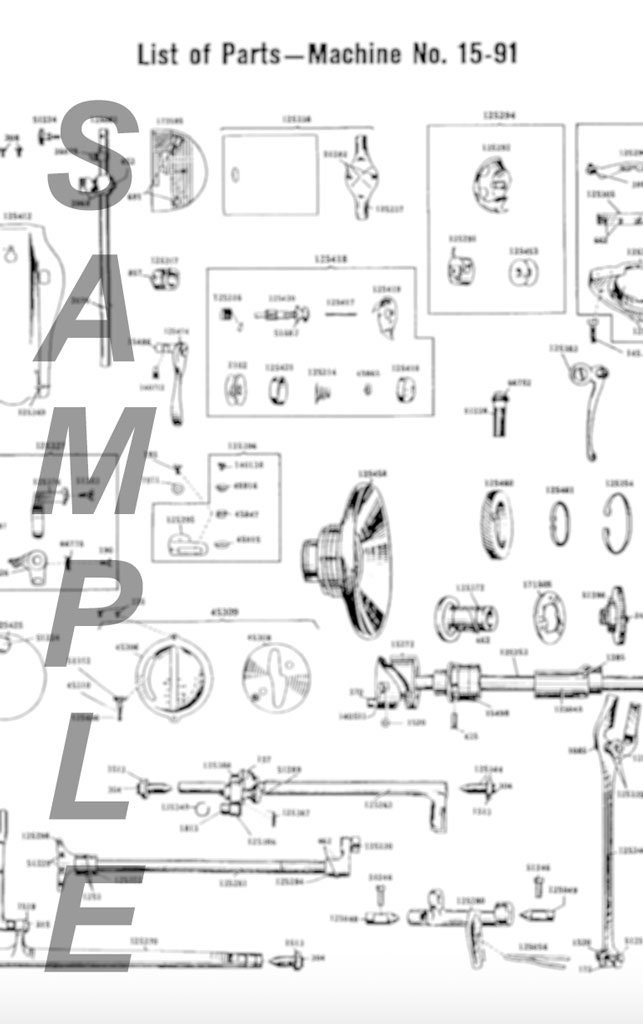 Singer 112w140 Industrial Sewing Machine List of Parts Booklet