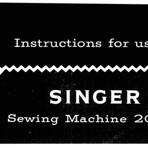 SINGER Vintage Model 201, Digital Download, Sewing Machine Instruction Manual PDF Download