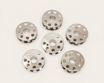 Featherweight Bobbins – Set of 6 – Fits Singer 221, 301, 301A – Includes Decorative Storage Case