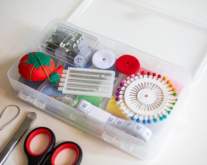 Sewing Kit, 97 pc, Beginner’s Choice, Mother’s Day Gift, Travel Sew Kit, includes Free Jute Bag