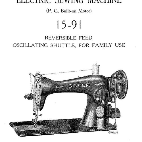SINGER Vintage Model 1591 Digital Download Sewing Machine Etsy