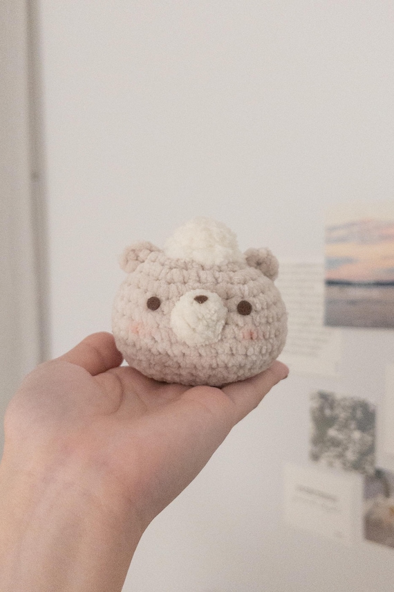 latte bears • crochet plushie • bag charm or desk buddy • soft and cuddly •