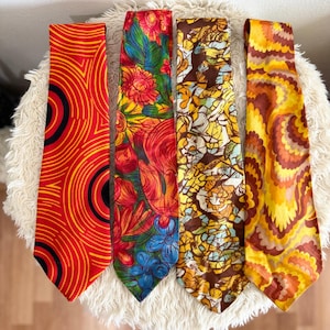 Bundle of 4 Groovy Vintage Neckties