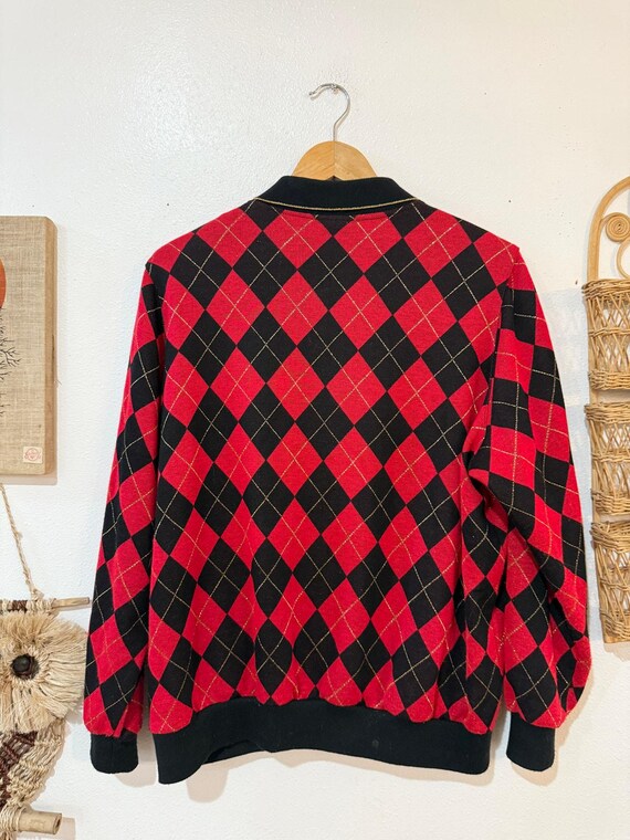 80s Argyle Collared Sweater - image 9