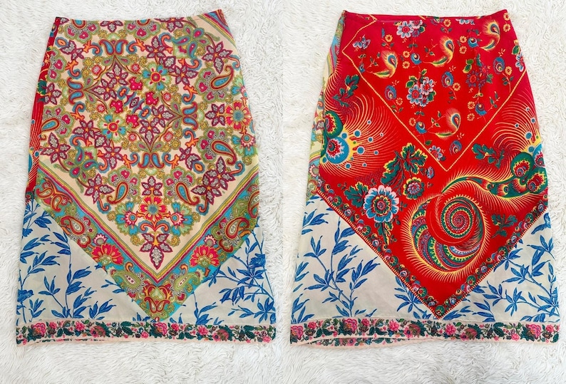 Y2K Colorful Boho Free People Skirt size 3 image 1