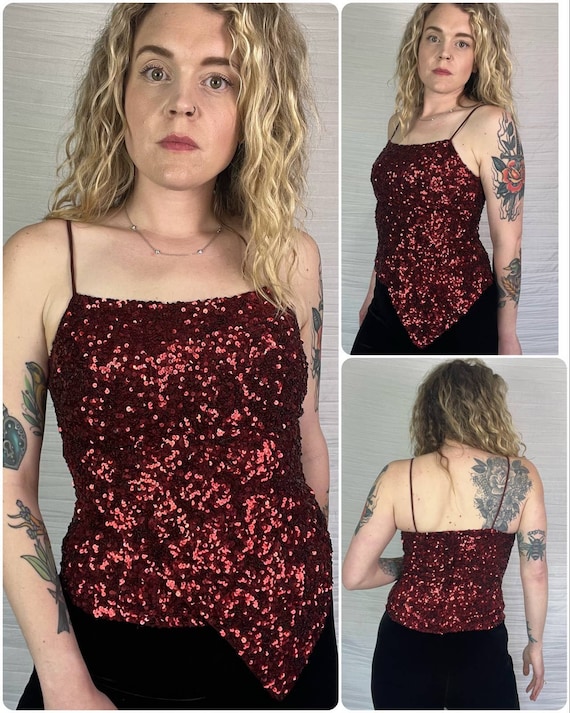 90's Cache Sequin Tank Medium