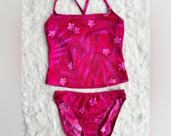 Tankini rose vif de la collection Athena des années 90 14/16