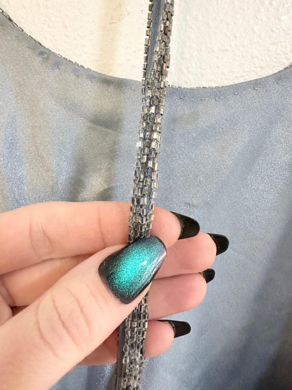 Vintage 90's Scala Sequin & Beaded Open Back Top - image 8