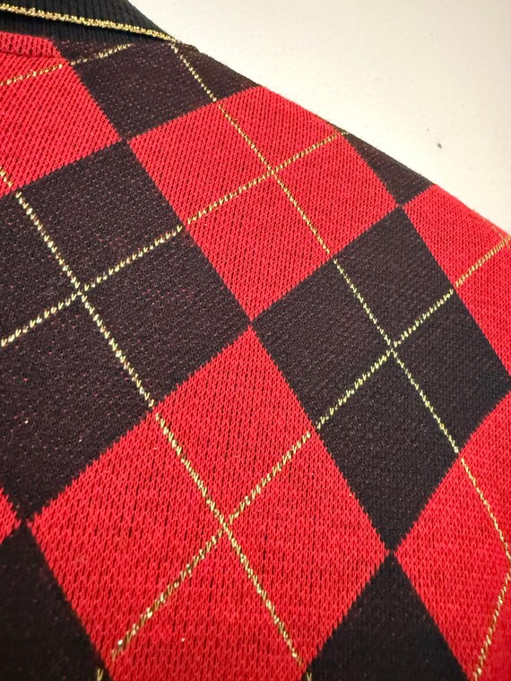 80s Argyle Collared Sweater - image 10