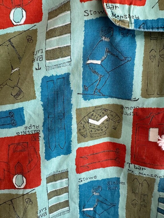 60s Handmade Ski Theme Pullover - image 10