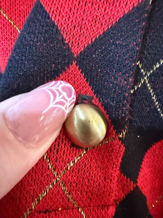 80s Argyle Collared Sweater - image 8