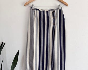 80’s Striped Denim Wrap Skirt size 3