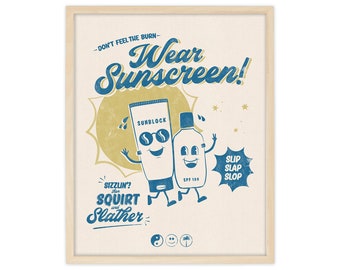 Wear Sunscreen Art Print: Retro Sunblock Illustration