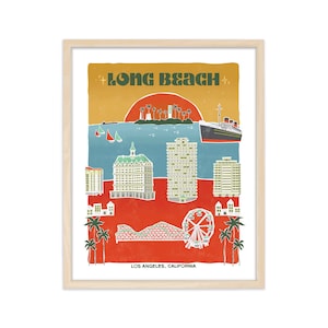 Long Beach Retro Travel Poster: California Vintage Art Print
